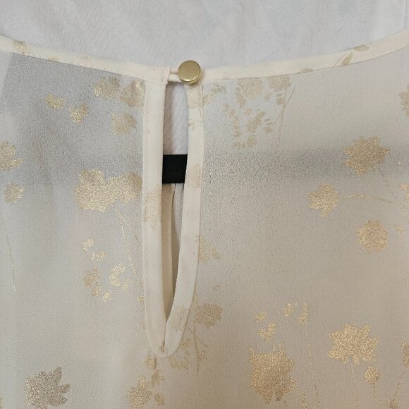 Liz Claiborne Ivory Textured Rhinestones Long Sleeve Blouse Womens Size Large XL - Picture 6 of 8